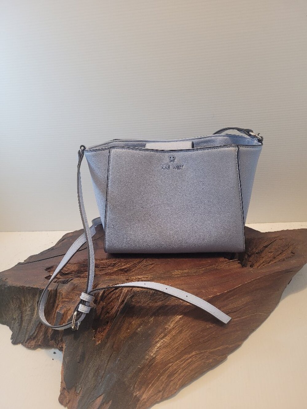 Nine West Pebbled Light Blue Crossbody Bag
